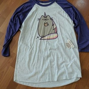Pusheen unicorn baseball t-shirt